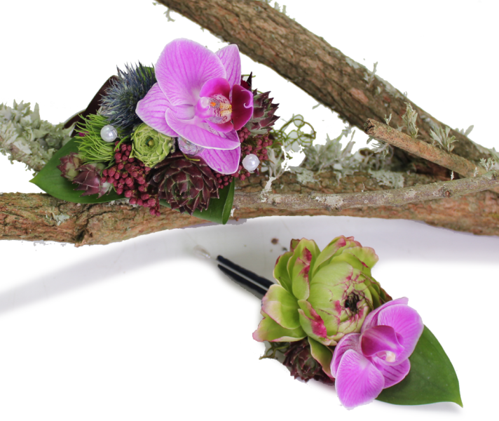 Wrist Corsage and Buttonhole Set - Designer