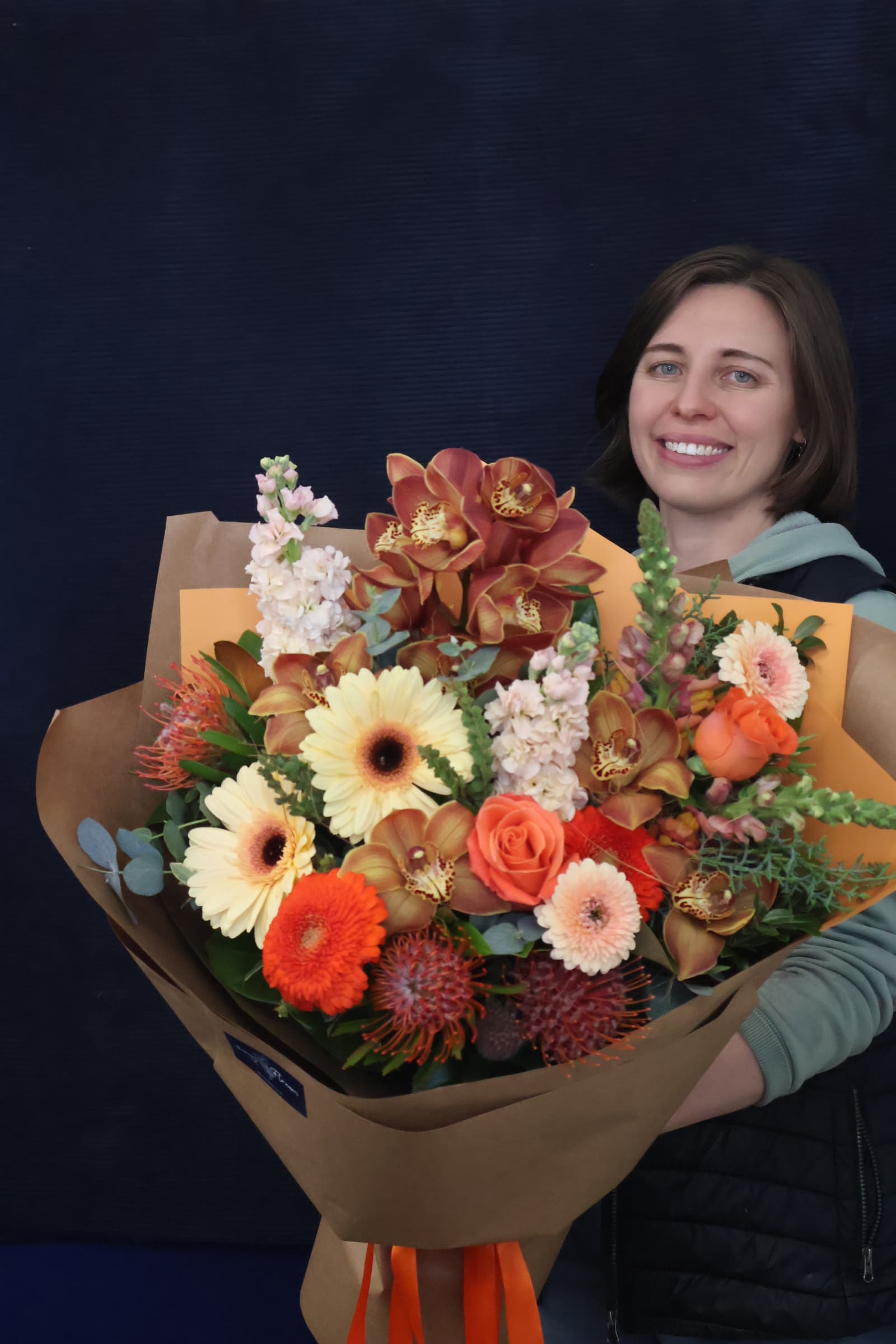 Real Bouquet | Orange Sorbet order made by Amy's Flowers
