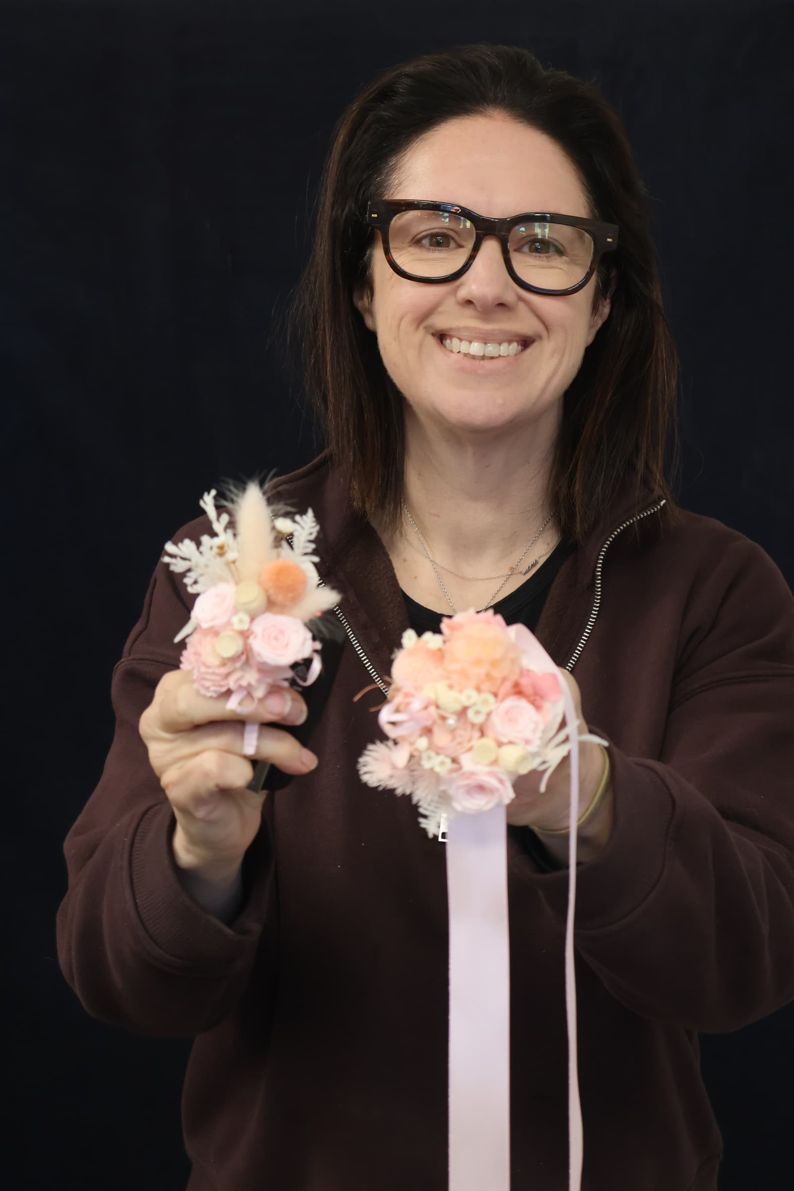 Real Wrist Corsage Preserved | Baby Pink order made by Amy's Flowers