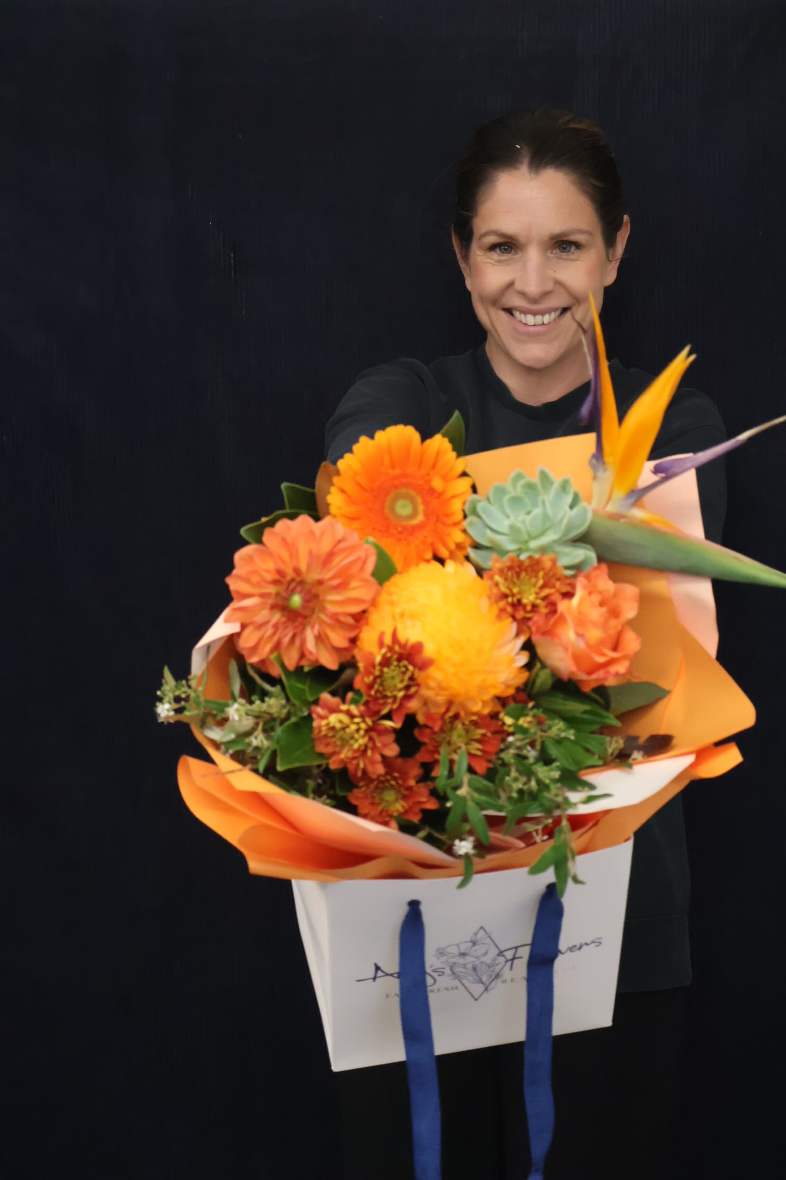 Real Bouquet | Orange Sorbet order made by Amy's Flowers