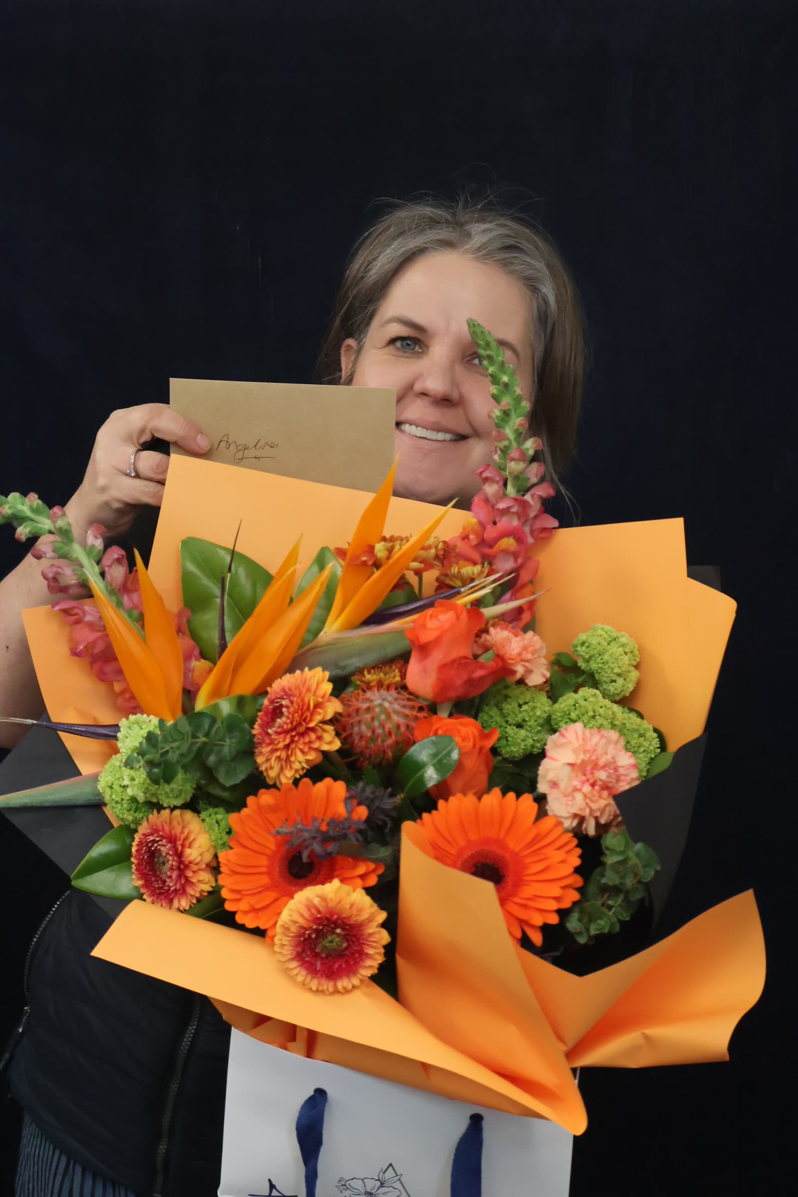 Real Bouquet | Orange Sorbet order made by Amy's Flowers