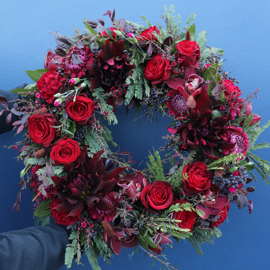 Wreath | Burgundy + Red