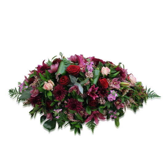 Casket Spray | Pink and Burgundy