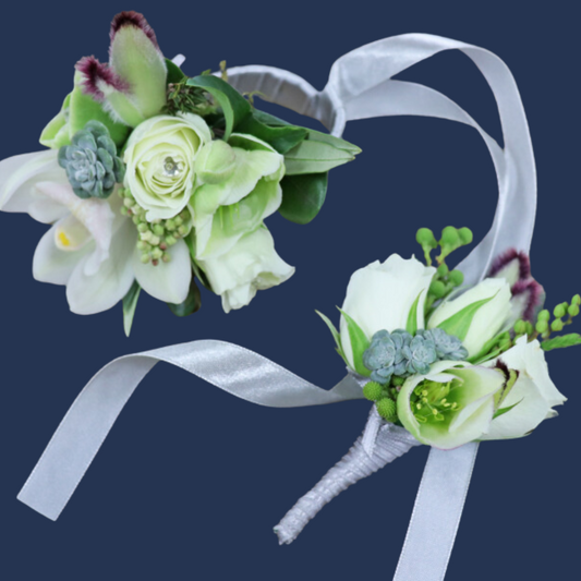 Wrist Corsage and Buttonhole Set - Designer